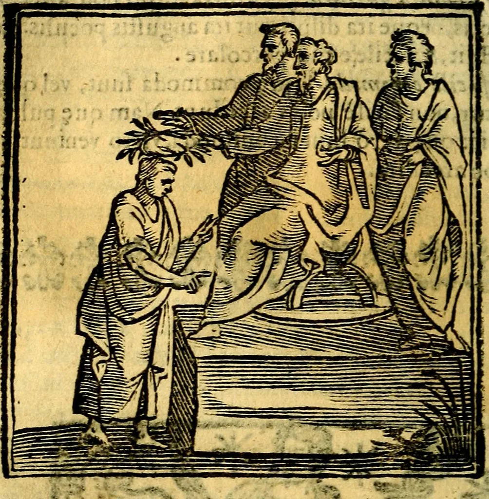 An illustration from Emblemata v. cl. Andreae Alciati : cū imaginibus plerisque restitutis ad mentem auctoris, 1618, leaf 105