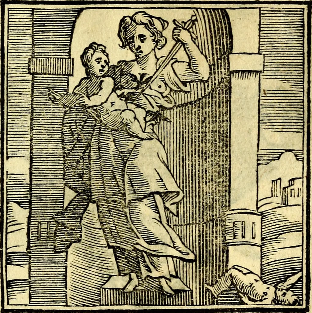 An illustration from Emblemata v. cl. Andreae Alciati : cū imaginibus plerisque restitutis ad mentem auctoris, 1618, leaf 156