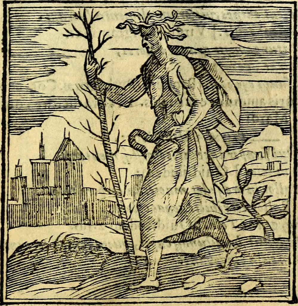An illustration from Emblemata v. cl. Andreae Alciati : cū imaginibus plerisque restitutis ad mentem auctoris, 1618, leaf 182