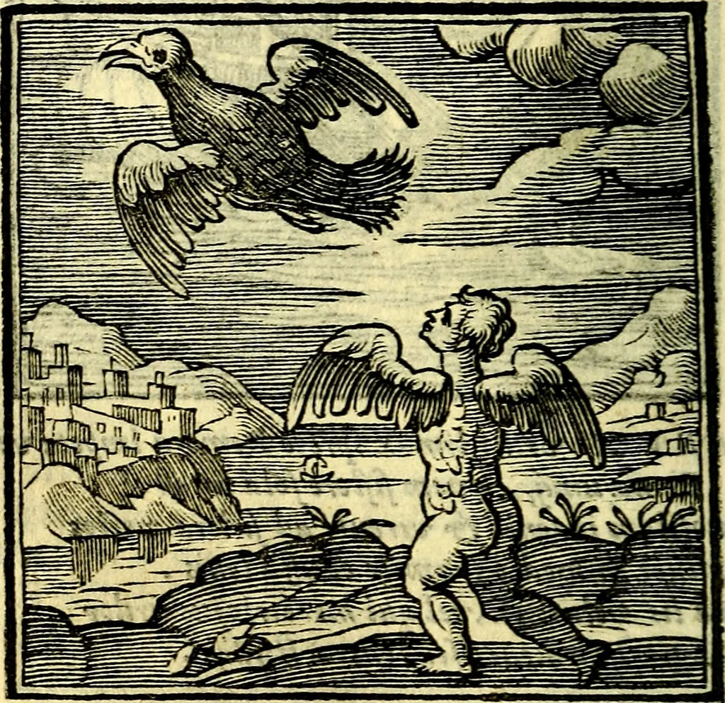 An illustration from Emblemata v. cl. Andreae Alciati : cū imaginibus plerisque restitutis ad mentem auctoris, 1618, leaf 201