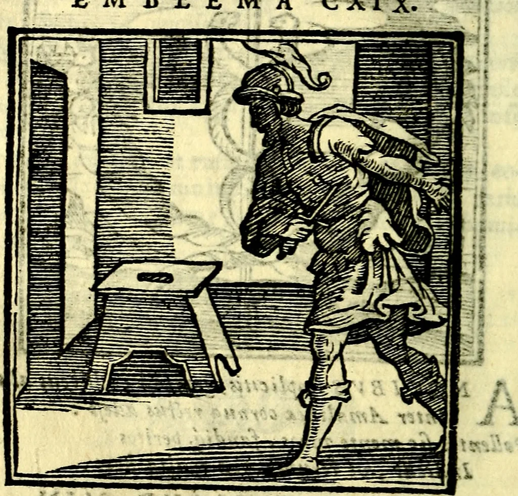 An illustration from Emblemata v. cl. Andreae Alciati : cū imaginibus plerisque restitutis ad mentem auctoris, 1618, leaf 265