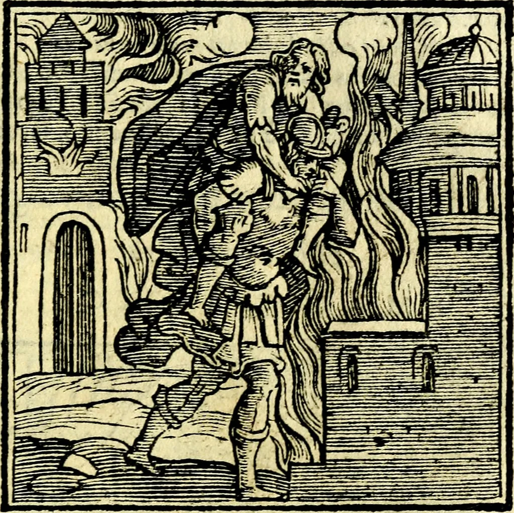 An illustration from Emblemata v. cl. Andreae Alciati : cū imaginibus plerisque restitutis ad mentem auctoris, 1618, leaf 402