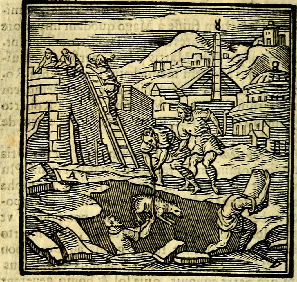 An illustration from Emblemata v. cl. Andreae Alciati : cū imaginibus plerisque restitutis ad mentem auctoris, 1618, leaf 57
