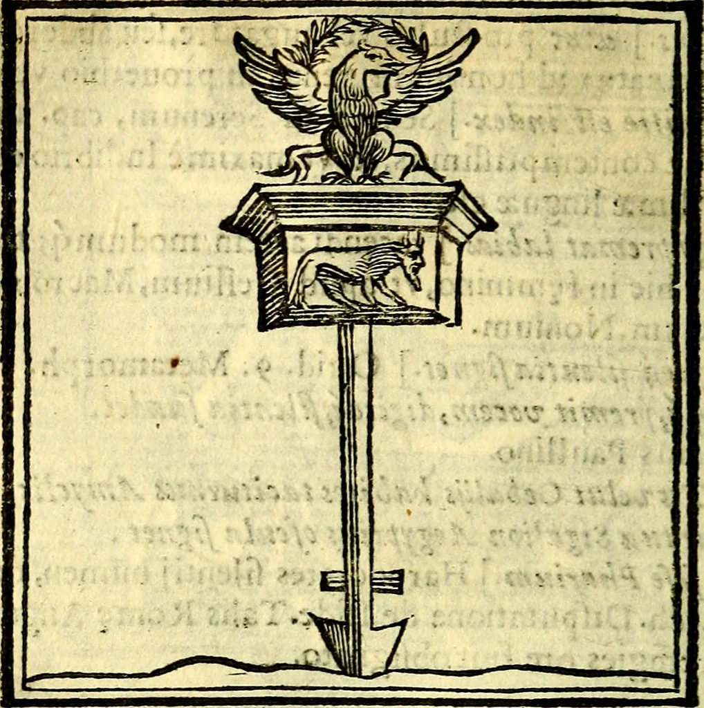 An illustration from Emblemata v. cl. Andreae Alciati : cū imaginibus plerisque restitutis ad mentem auctoris, 1618, leaf 77