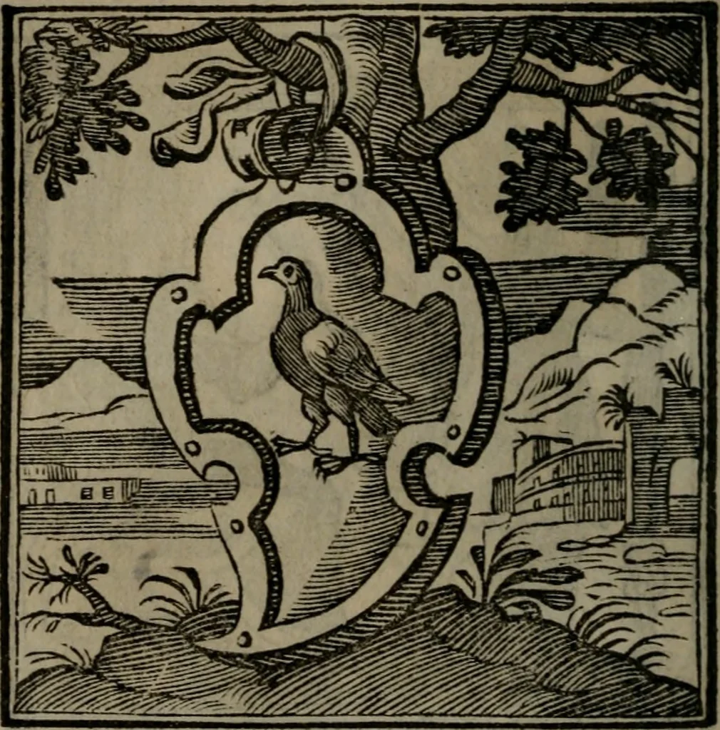 An illustration from Emblemata v. cl. Andreae Alciati : cu imaginibus plerisque restitutis ad mentem auctoris, 1618, leaf 145
