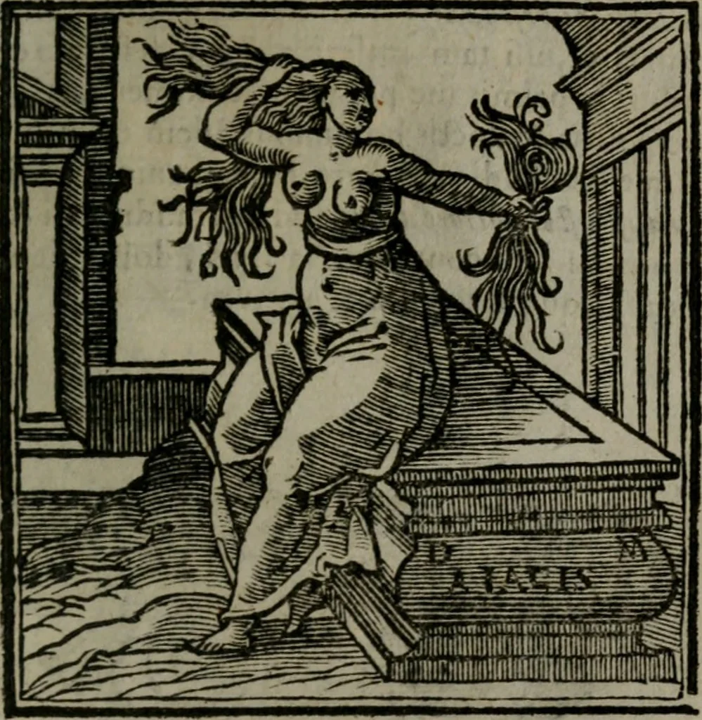 An illustration from Emblemata v. cl. Andreae Alciati : cu imaginibus plerisque restitutis ad mentem auctoris, 1618, leaf 146