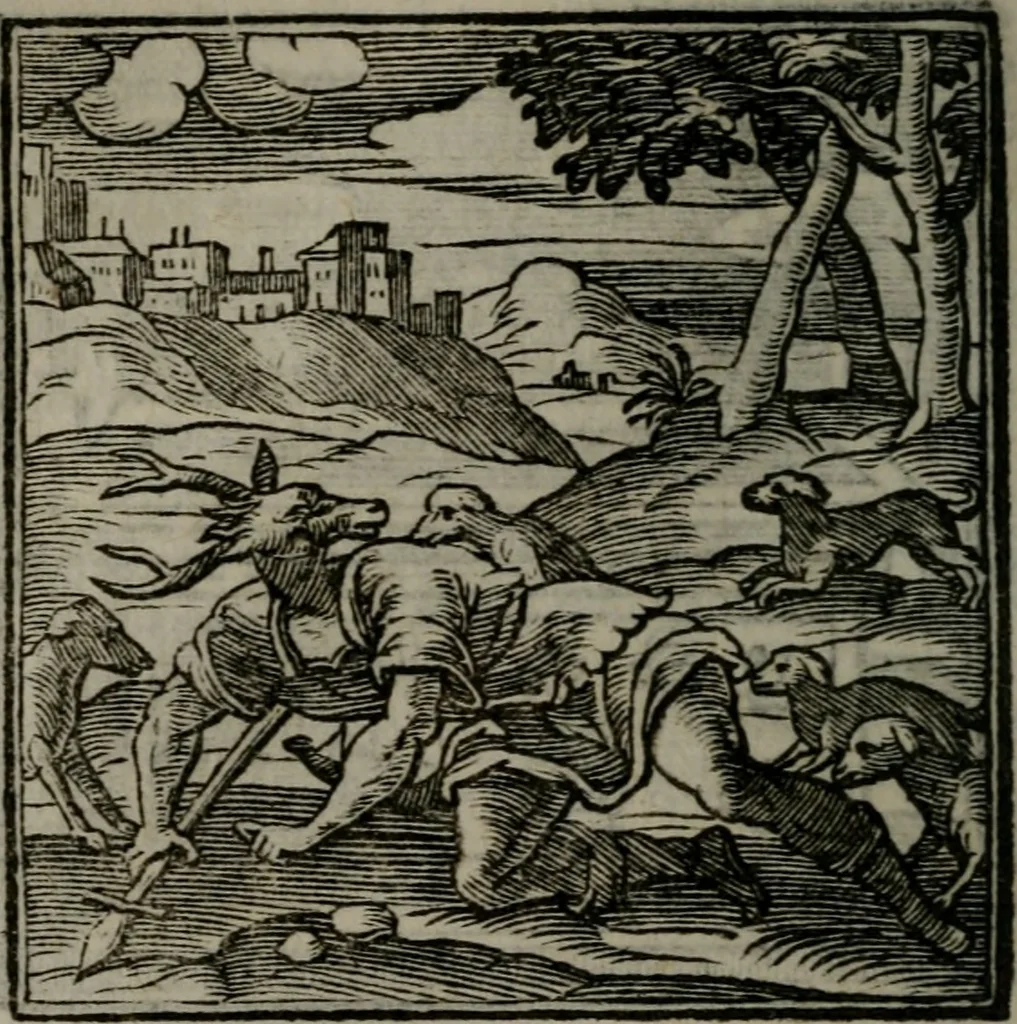 An illustration from Emblemata v. cl. Andreae Alciati : cu imaginibus plerisque restitutis ad mentem auctoris, 1618, leaf 153