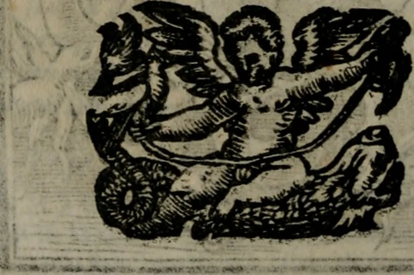 An illustration from Emblemata v. cl. Andreae Alciati : cu imaginibus plerisque restitutis ad mentem auctoris, 1618, leaf 177