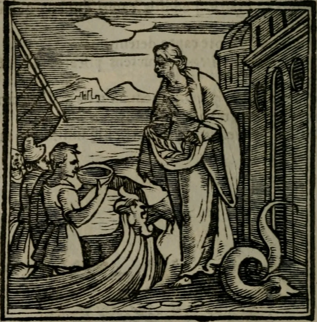 An illustration from Emblemata v. cl. Andreae Alciati : cu imaginibus plerisque restitutis ad mentem auctoris, 1618, leaf 191