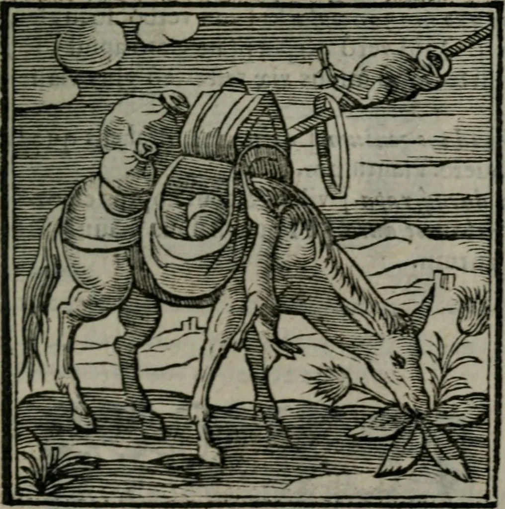 An illustration from Emblemata v. cl. Andreae Alciati : cu imaginibus plerisque restitutis ad mentem auctoris, 1618, leaf 204