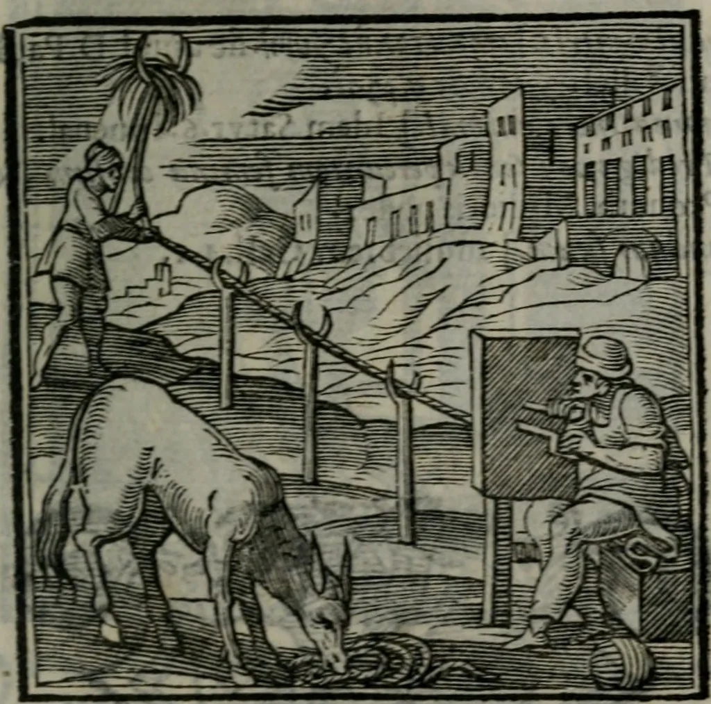 An illustration from Emblemata v. cl. Andreae Alciati : cu imaginibus plerisque restitutis ad mentem auctoris, 1618, leaf 214
