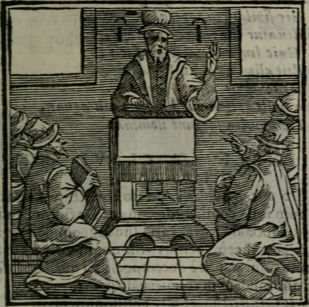 An illustration from Emblemata v. cl. Andreae Alciati : cu imaginibus plerisque restitutis ad mentem auctoris, 1618, leaf 222