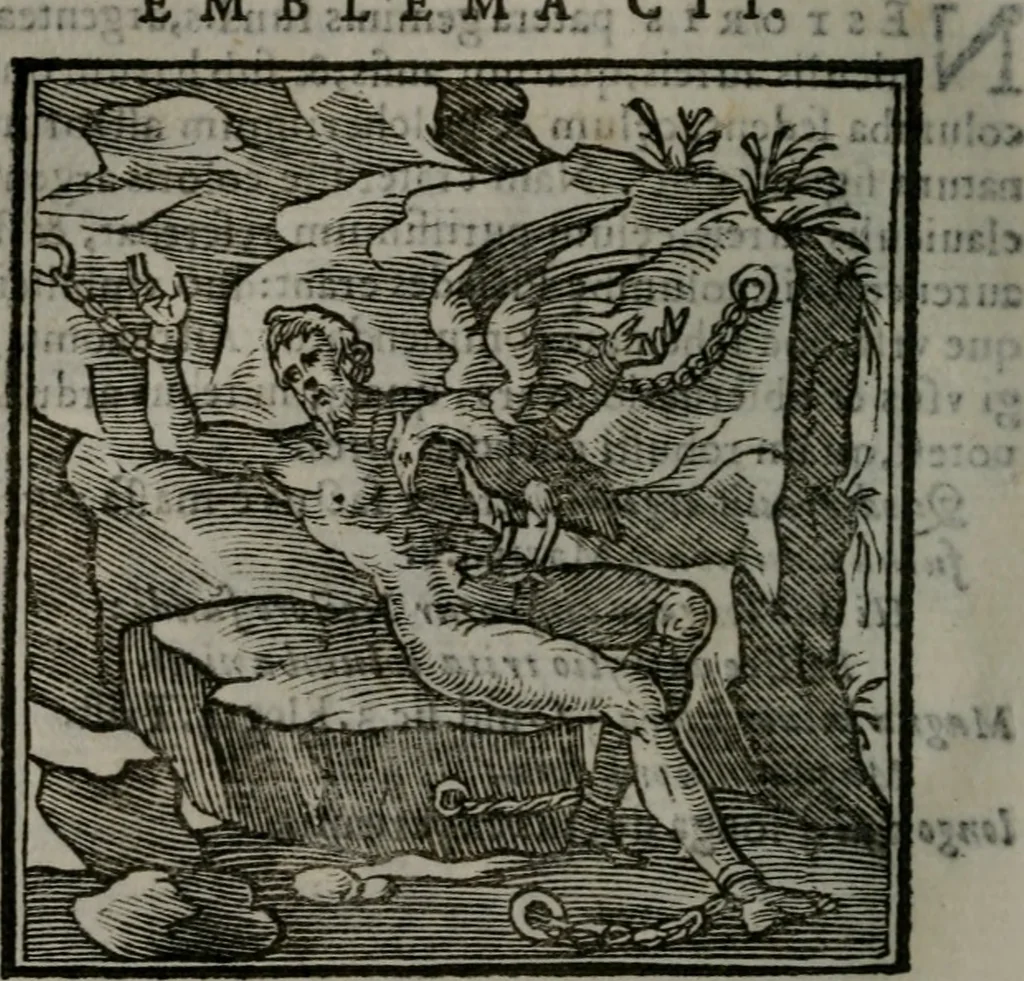 An illustration from Emblemata v. cl. Andreae Alciati : cu imaginibus plerisque restitutis ad mentem auctoris, 1618, leaf 233