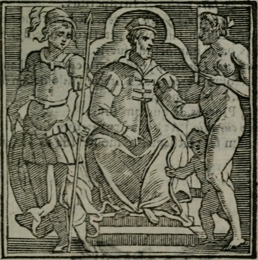 An illustration from Emblemata v. cl. Andreae Alciati : cu imaginibus plerisque restitutis ad mentem auctoris, 1618, leaf 242