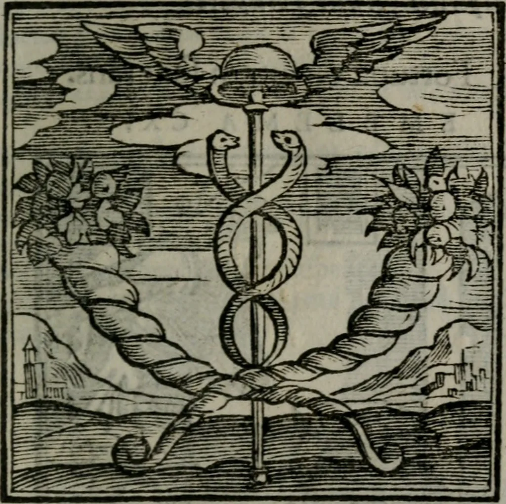 An illustration from Emblemata v. cl. Andreae Alciati : cu imaginibus plerisque restitutis ad mentem auctoris, 1618, leaf 248