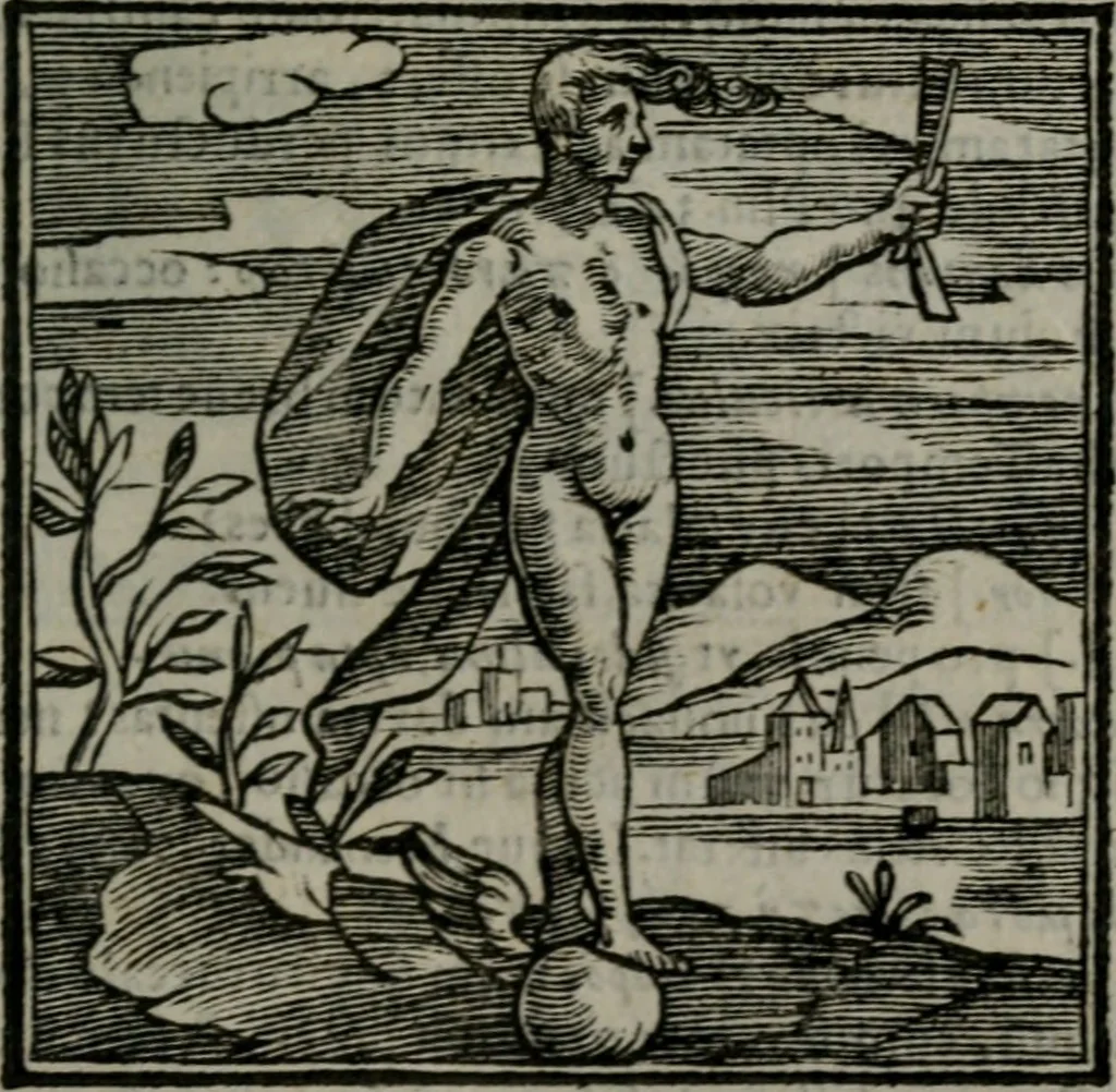 An illustration from Emblemata v. cl. Andreae Alciati : cu imaginibus plerisque restitutis ad mentem auctoris, 1618, leaf 252