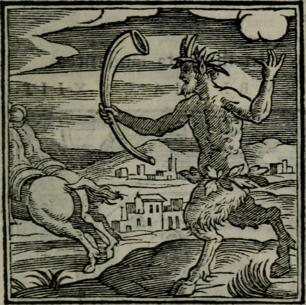 An illustration from Emblemata v. cl. Andreae Alciati : cu imaginibus plerisque restitutis ad mentem auctoris, 1618, leaf 254
