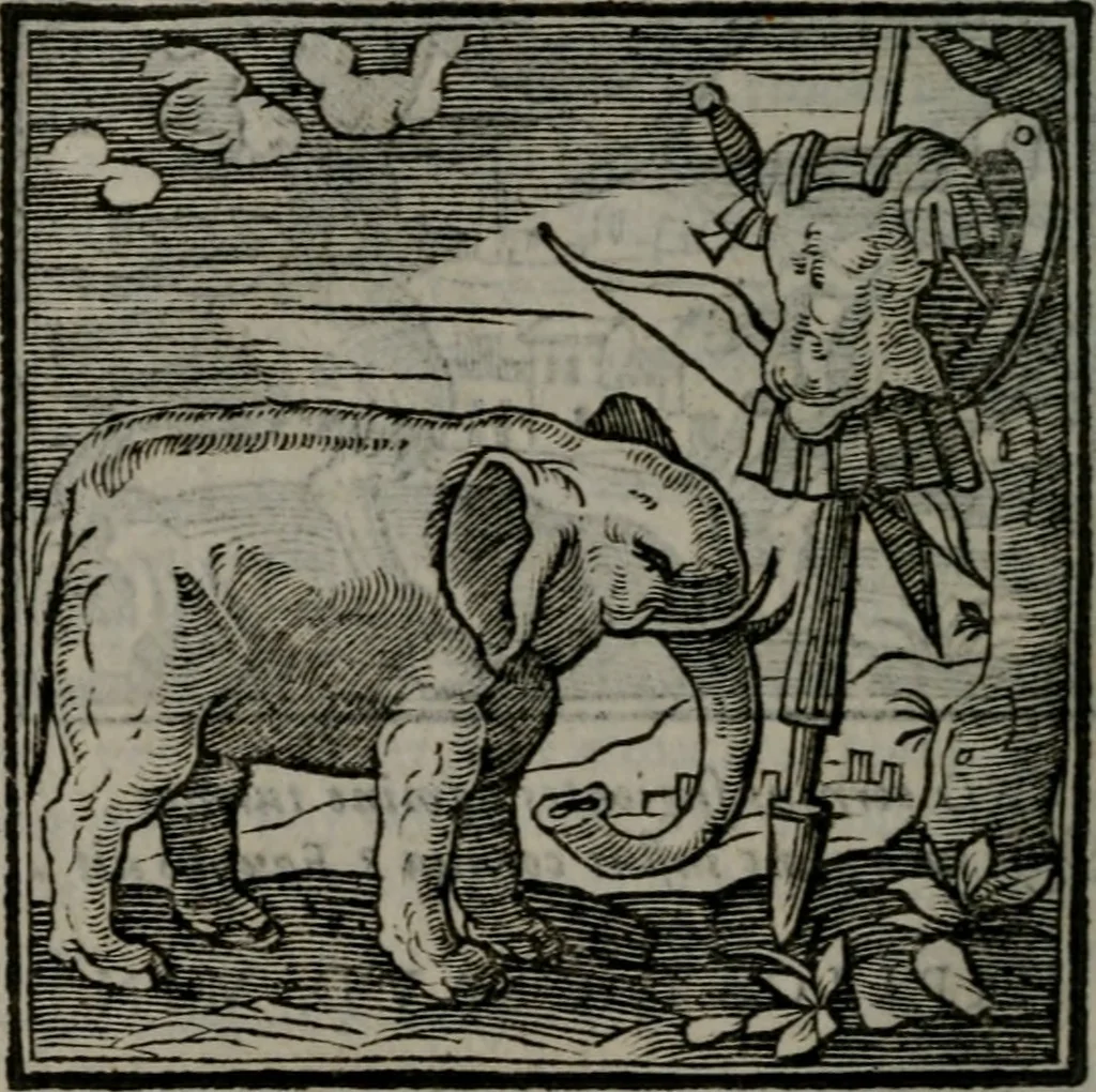 An illustration from Emblemata v. cl. Andreae Alciati : cu imaginibus plerisque restitutis ad mentem auctoris, 1618, leaf 255
