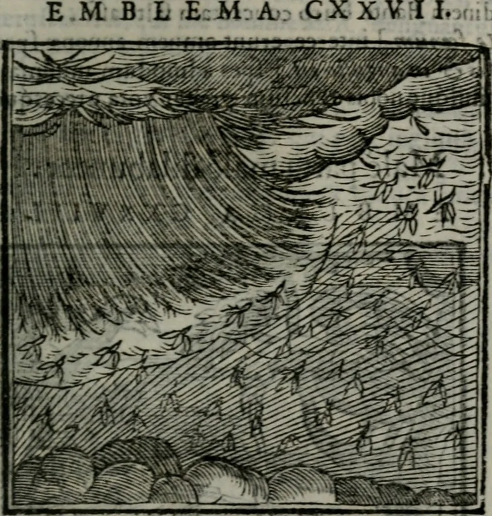 An illustration from Emblemata v. cl. Andreae Alciati : cu imaginibus plerisque restitutis ad mentem auctoris, 1618, leaf 262