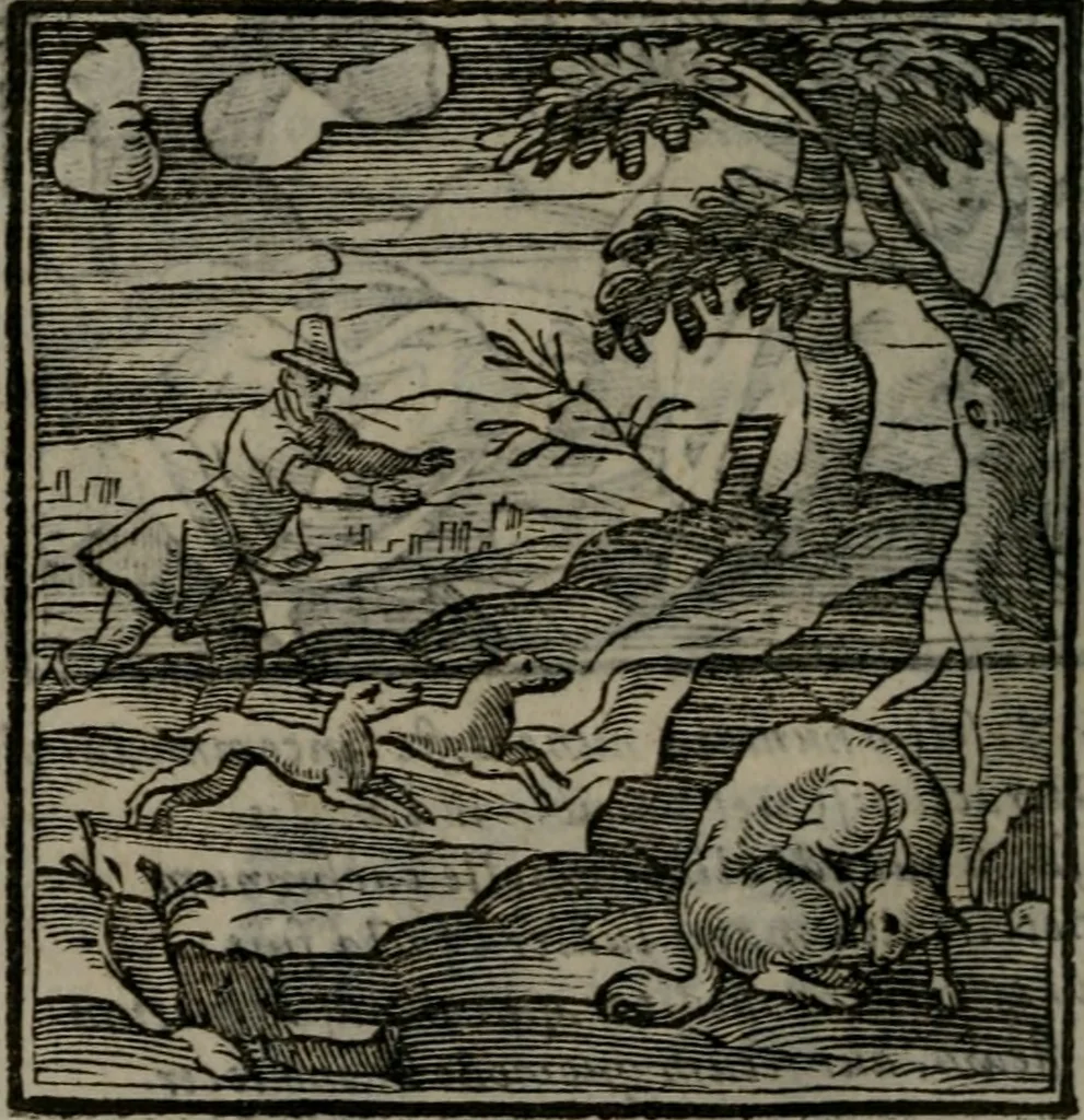 An illustration from Emblemata v. cl. Andreae Alciati : cu imaginibus plerisque restitutis ad mentem auctoris, 1618, leaf 307
