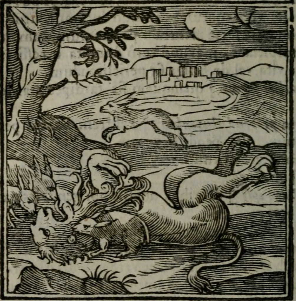 An illustration from Emblemata v. cl. Andreae Alciati : cu imaginibus plerisque restitutis ad mentem auctoris, 1618, leaf 309