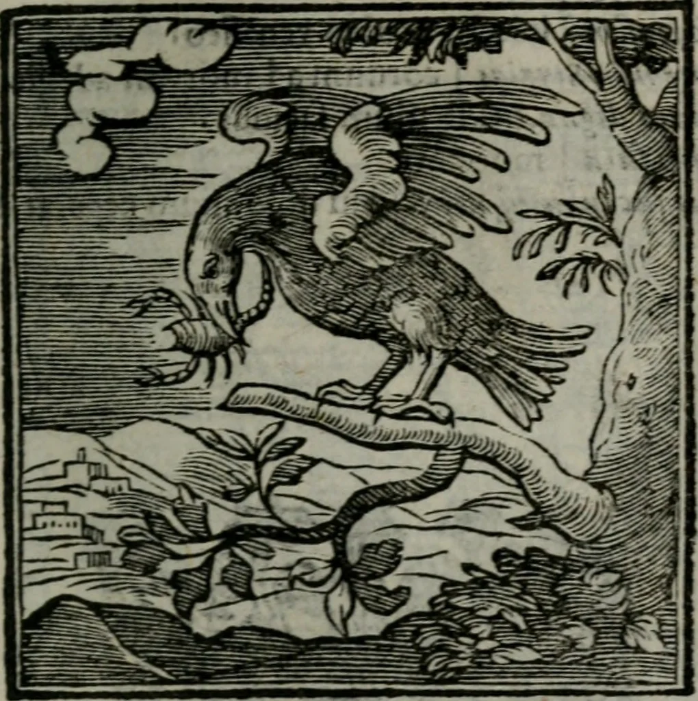 An illustration from Emblemata v. cl. Andreae Alciati : cu imaginibus plerisque restitutis ad mentem auctoris, 1618, leaf 342