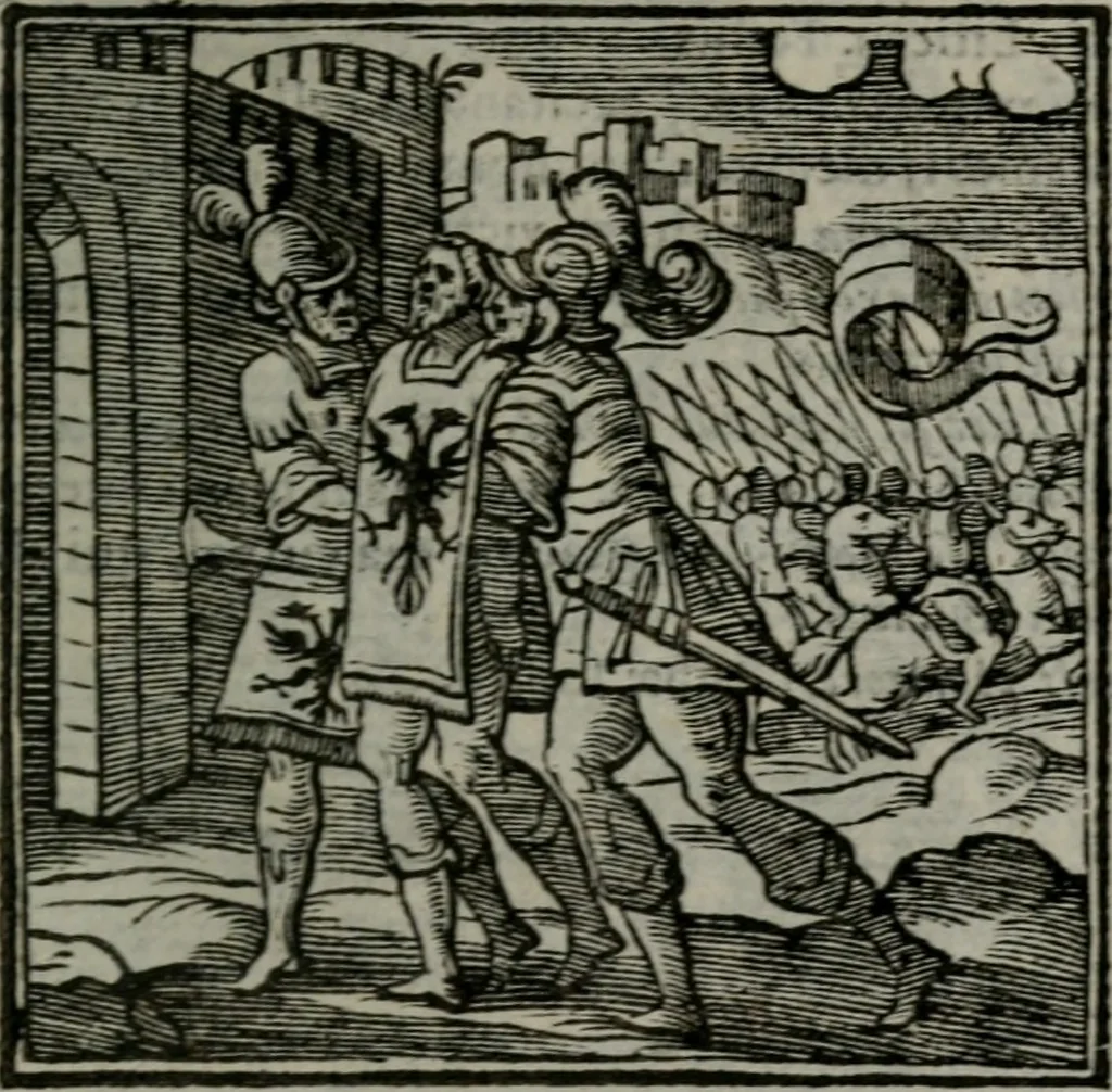 An illustration from Emblemata v. cl. Andreae Alciati : cu imaginibus plerisque restitutis ad mentem auctoris, 1618, leaf 344