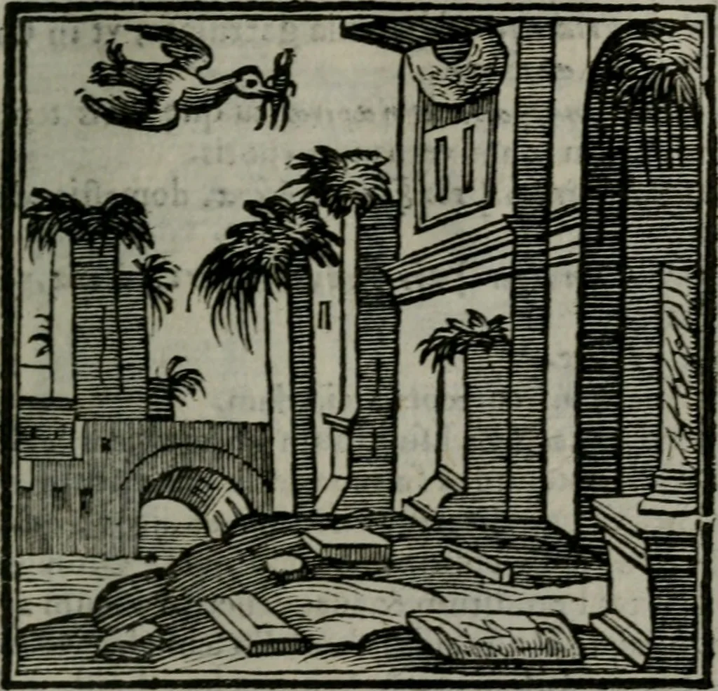 An illustration from Emblemata v. cl. Andreae Alciati : cu imaginibus plerisque restitutis ad mentem auctoris, 1618, leaf 354