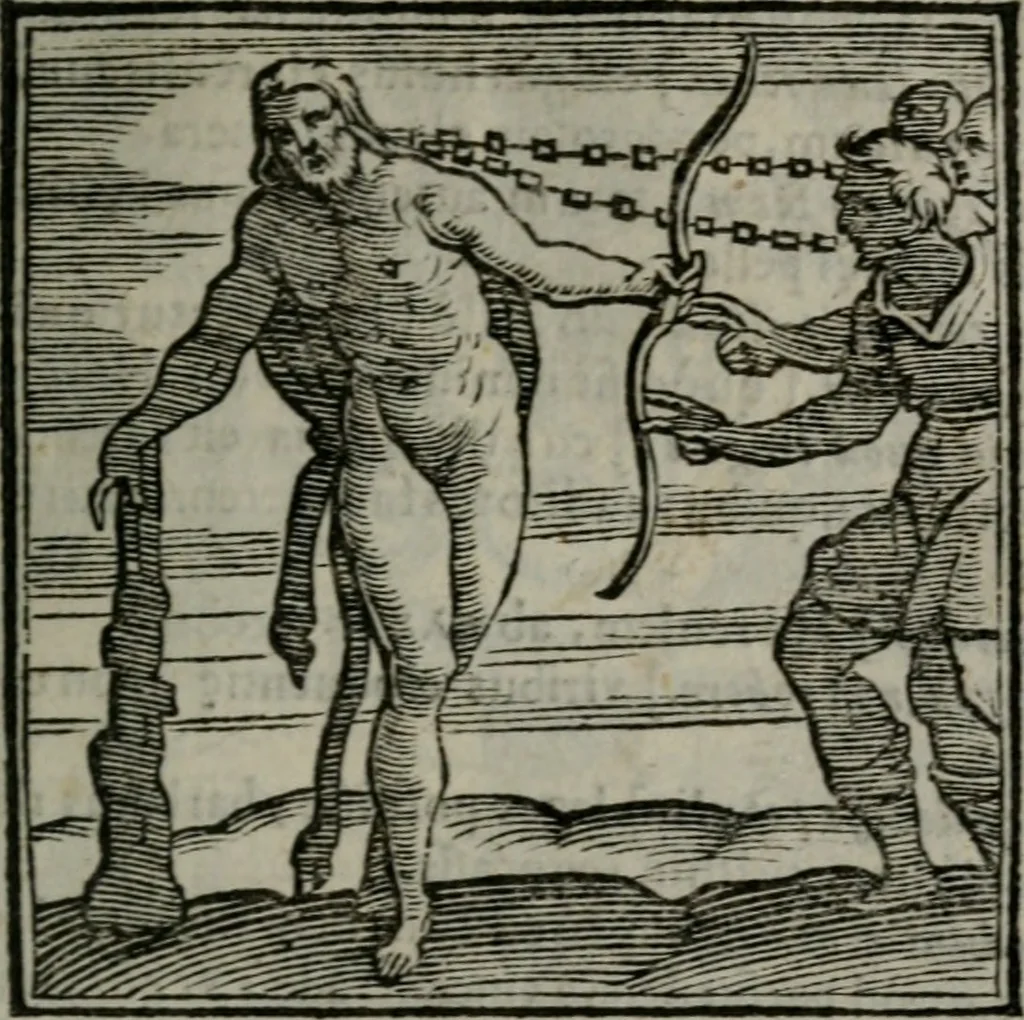 An illustration from Emblemata v. cl. Andreae Alciati : cu imaginibus plerisque restitutis ad mentem auctoris, 1618, leaf 356