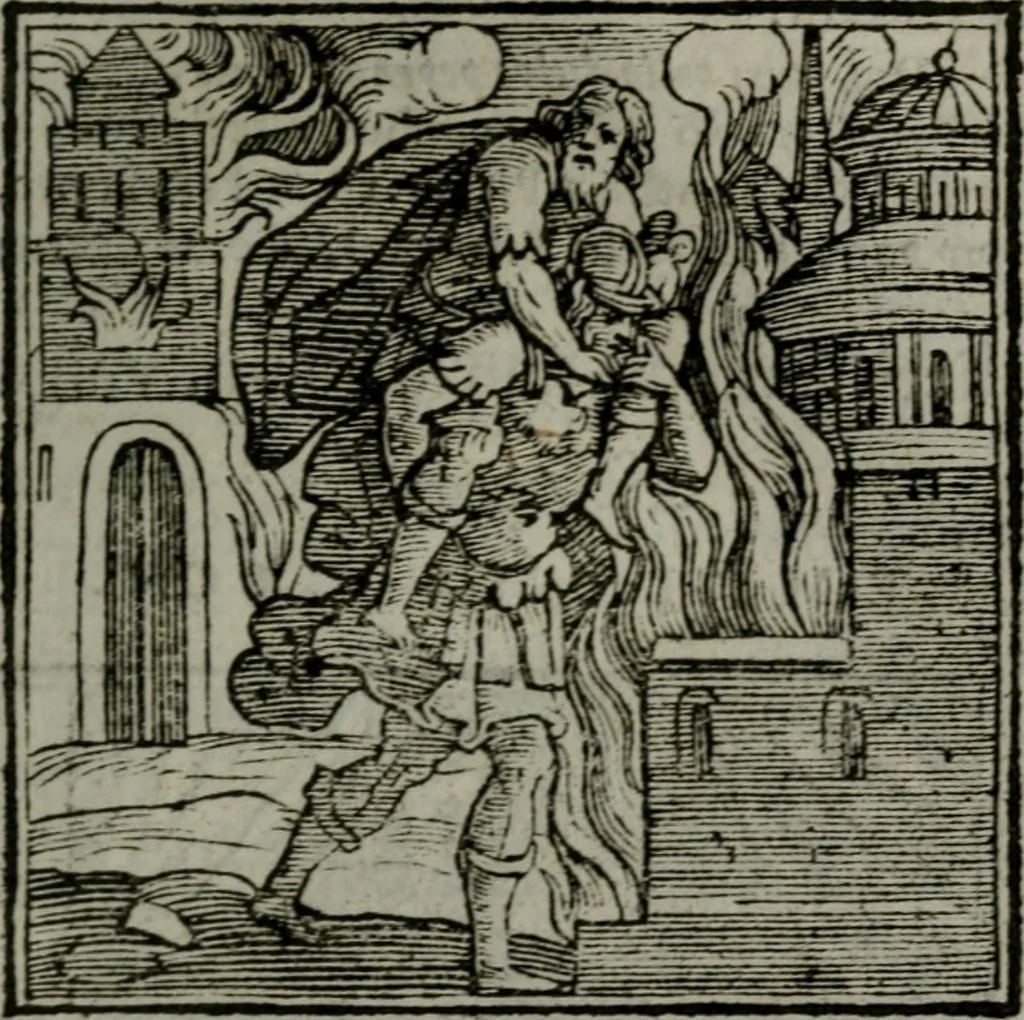 An illustration from Emblemata v. cl. Andreae Alciati : cu imaginibus plerisque restitutis ad mentem auctoris, 1618, leaf 386