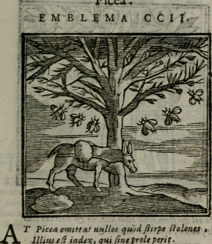 An illustration from Emblemata v. cl. Andreae Alciati : cu imaginibus plerisque restitutis ad mentem auctoris, 1618, leaf 398