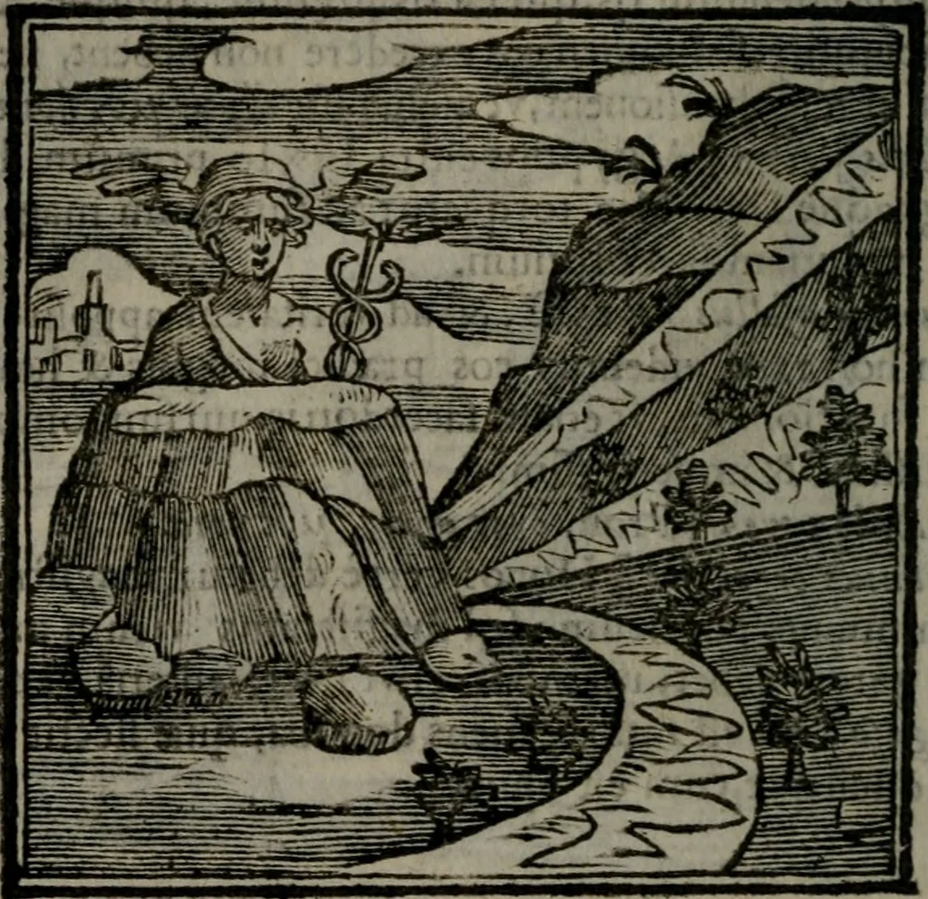 An illustration from Emblemata v. cl. Andreae Alciati : cu imaginibus plerisque restitutis ad mentem auctoris, 1618, leaf 69