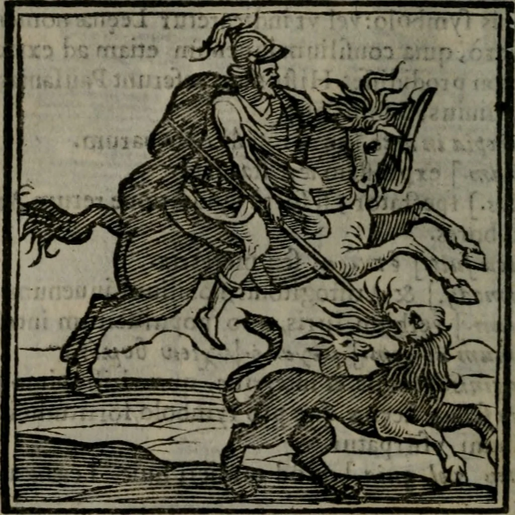 An illustration from Emblemata v. cl. Andreae Alciati : cu imaginibus plerisque restitutis ad mentem auctoris, 1618, leaf 81