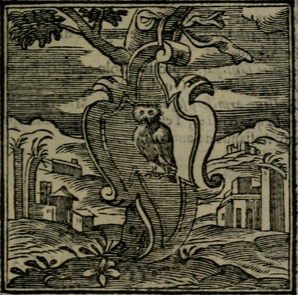 An illustration from Emblemata v. cl. Andreae Alciati : cu imaginibus plerisque restitutis ad mentem auctoris, 1618, leaf 90