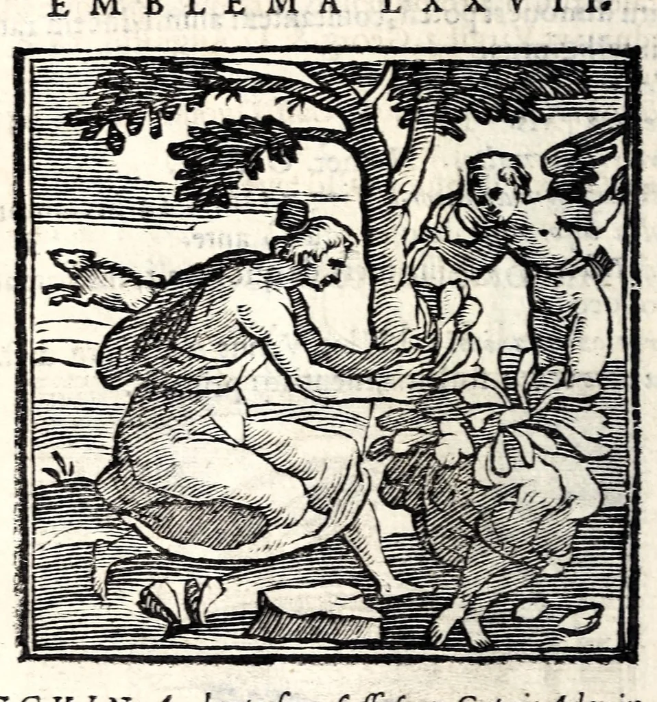 An illustration from Emblemata v. cl. Andreae Alciati : cu[m] imaginibus plerisque restitutis ad mentem auctoris, 1618, leaf 198