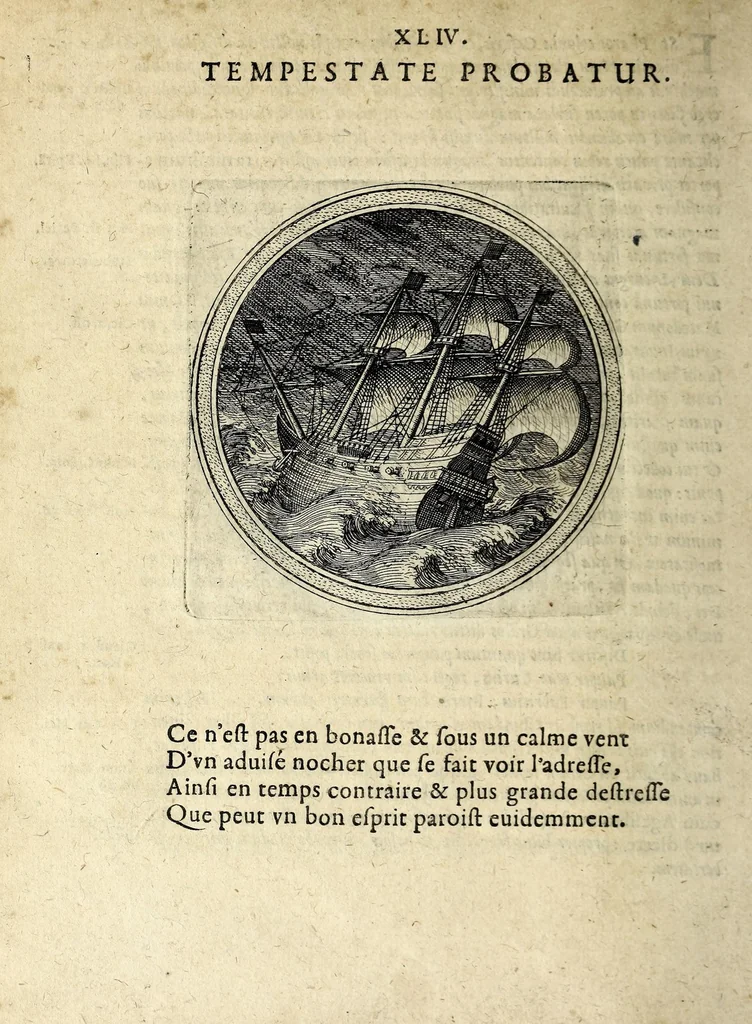 An illustration from Emblematum ethico-politicorum centuria Iulii Guilielmi Zincgrefii, 1624, leaf 108