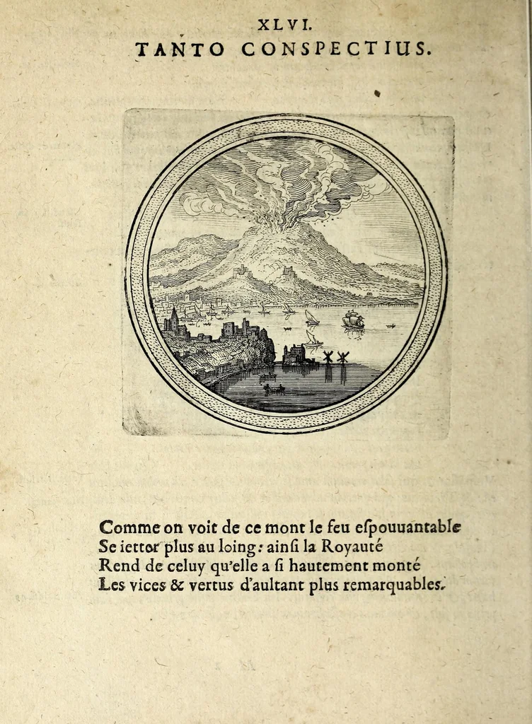 An illustration from Emblematum ethico-politicorum centuria Iulii Guilielmi Zincgrefii, 1624, leaf 112