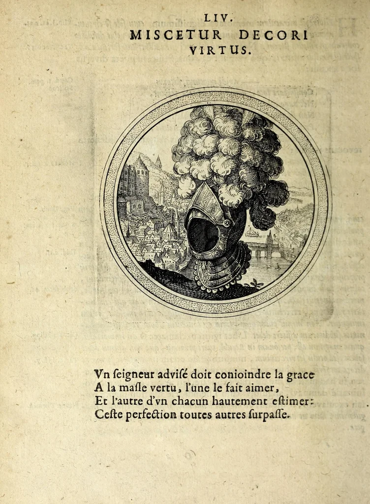 An illustration from Emblematum ethico-politicorum centuria Iulii Guilielmi Zincgrefii, 1624, leaf 128
