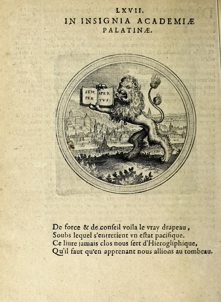 An illustration from Emblematum ethico-politicorum centuria Iulii Guilielmi Zincgrefii, 1624, leaf 154