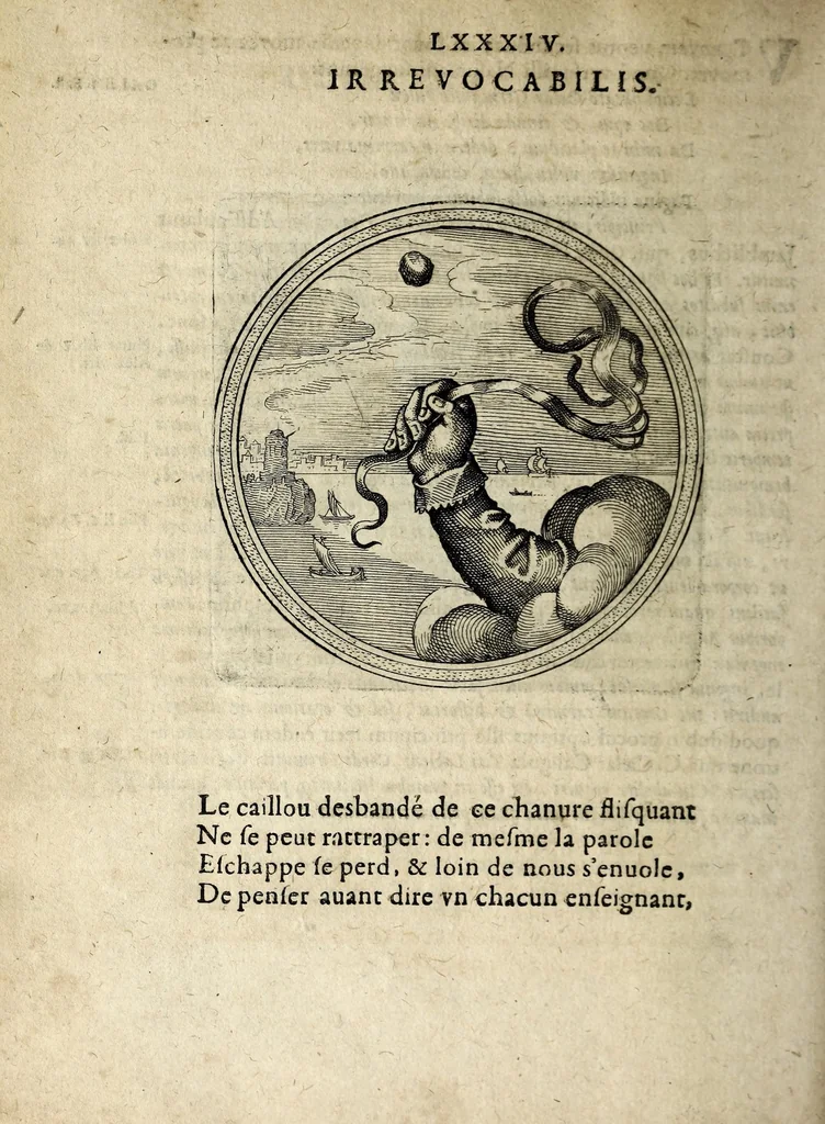 An illustration from Emblematum ethico-politicorum centuria Iulii Guilielmi Zincgrefii, 1624, leaf 188