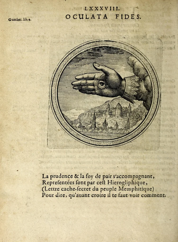 An illustration from Emblematum ethico-politicorum centuria Iulii Guilielmi Zincgrefii, 1624, leaf 196
