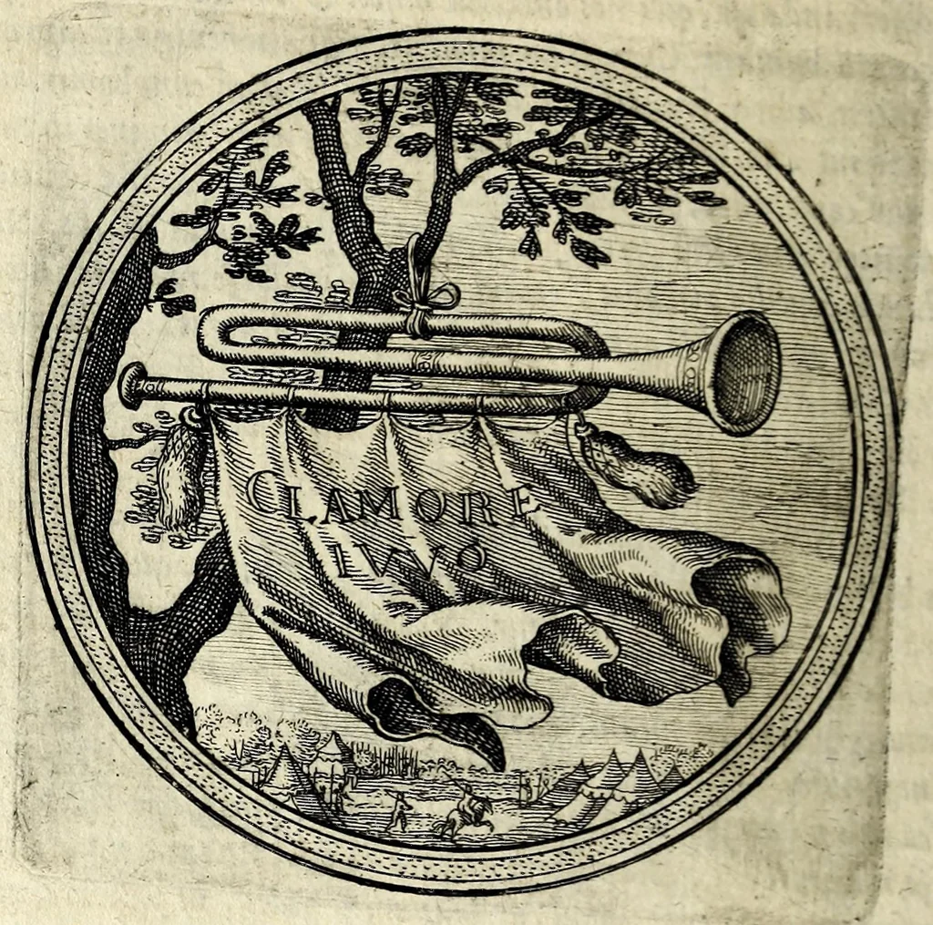 An illustration from Emblematum ethico-politicorum centuria Iulii Guilielmi Zincgrefii, 1624, leaf 218