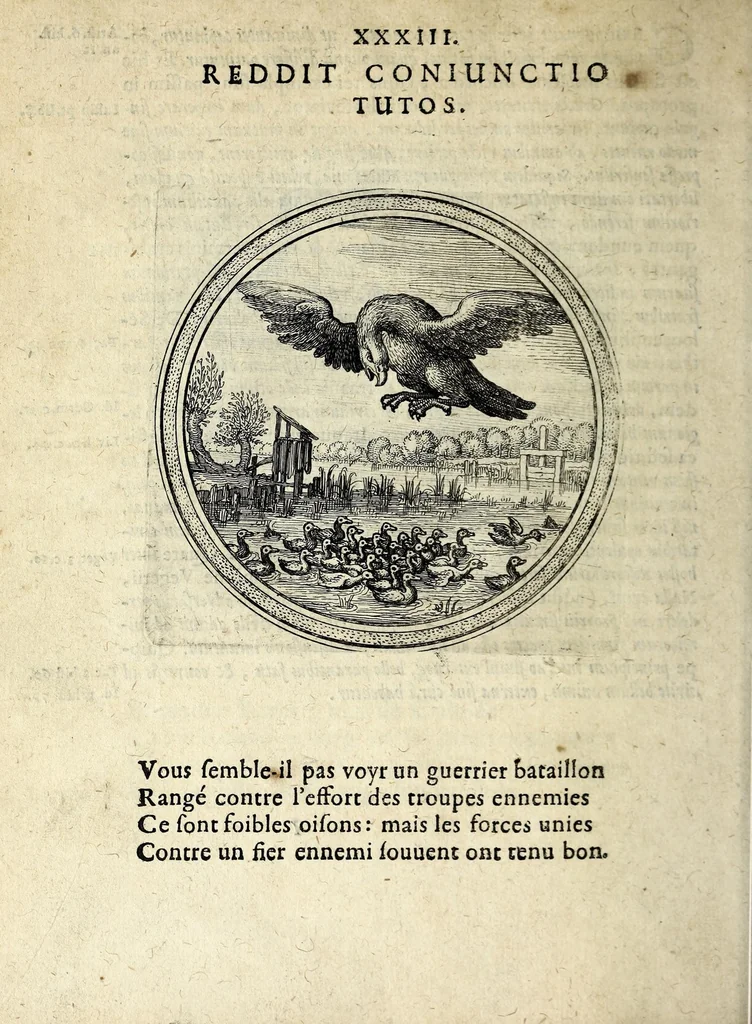 An illustration from Emblematum ethico-politicorum centuria Iulii Guilielmi Zincgrefii, 1624, leaf 86