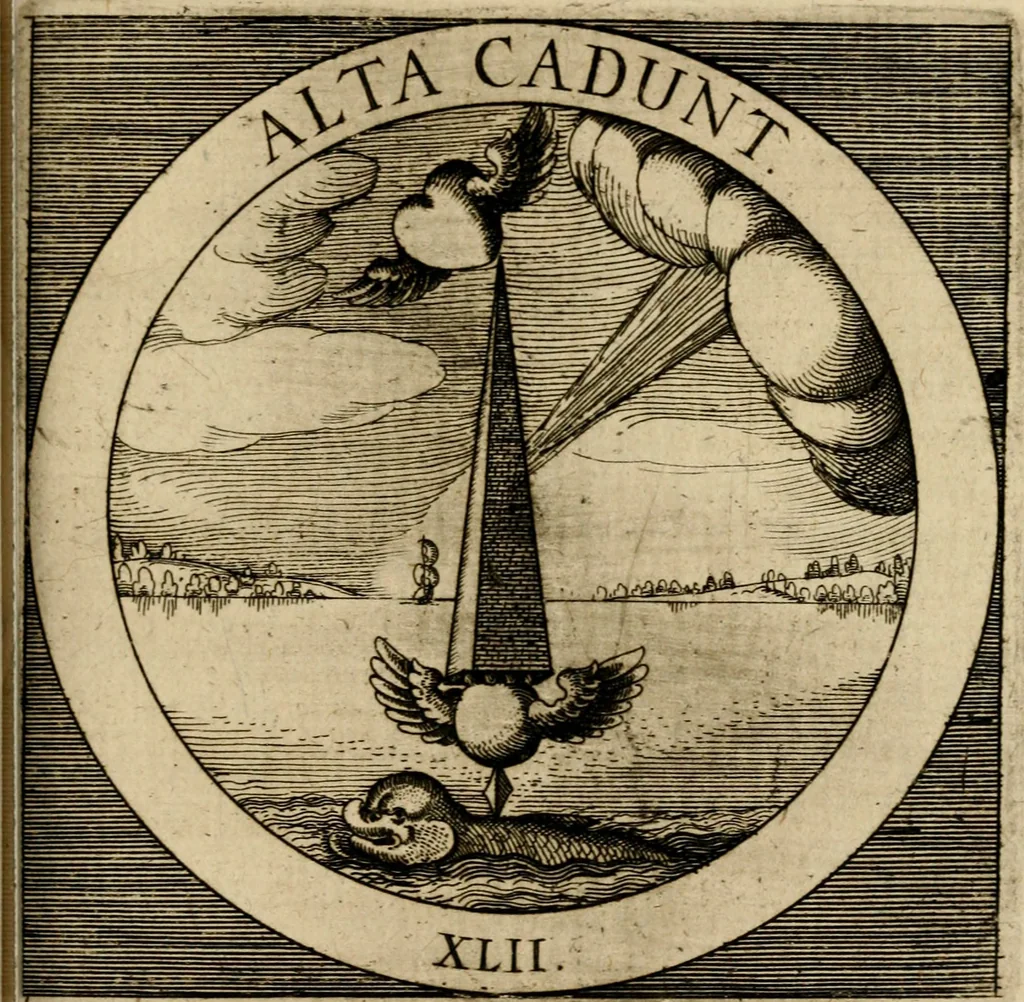 An illustration from Emblematum sacrorum prima[-secunda] pars : das ist, fünfftzig geistlicher in Kupffer gestochener Emblematum ausz der H. Schrifft von dem süssen Namen vnd Creutz Jesu Christi, erster[-ander] Theyl, 1624, leaf 186