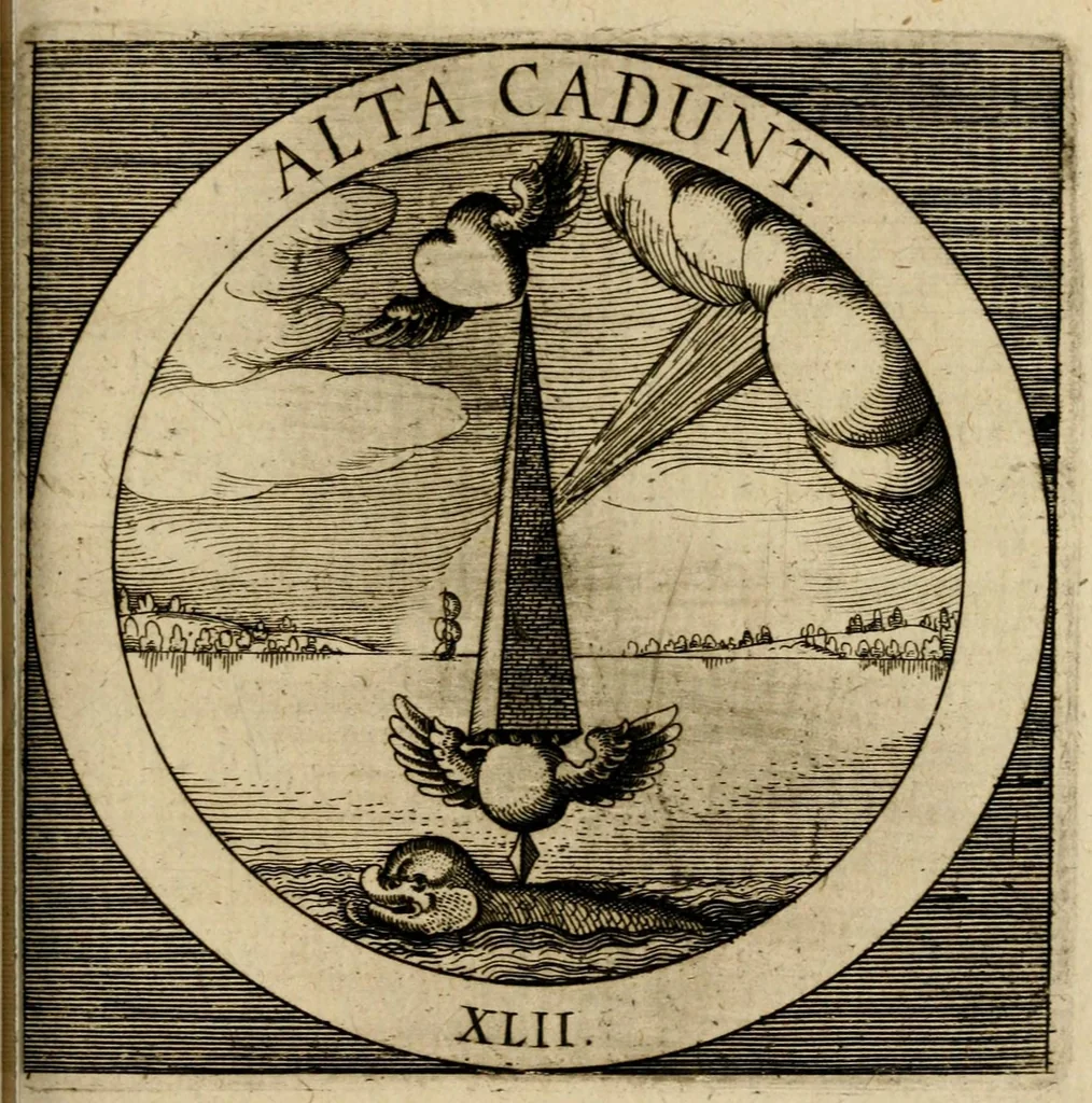 An illustration from Emblematum sacrorum prima[-secunda] pars : das ist, fünfftzig geistlicher in Kupffer gestochener Emblematum ausz der H. Schrifft von dem süssen Namen vnd Creutz Jesu Christi, erster[-ander] Theyl, 1624, leaf 187
