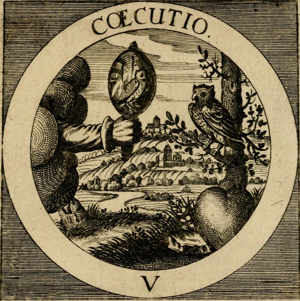 An illustration from Emblematum sacrorum prima[-secunda] pars : das ist, fünfftzig geistlicher in Kupffer gestochener Emblematum ausz der H. Schrifft von dem süssen Namen vnd Creutz Jesu Christi, erster[-ander] Theyl, 1624, leaf 258