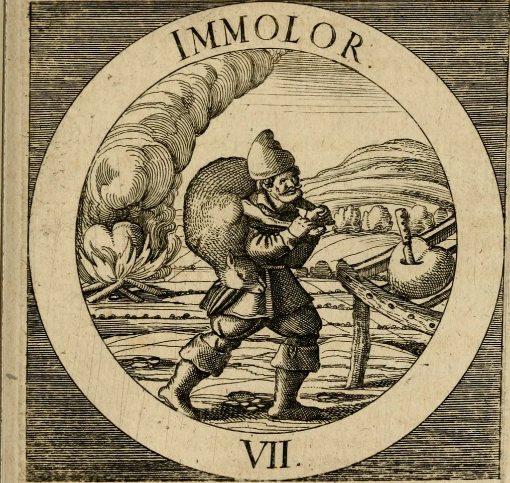 An illustration from Emblematum sacrorum prima[-secunda] pars : das ist, fünfftzig geistlicher in Kupffer gestochener Emblematum ausz der H. Schrifft von dem süssen Namen vnd Creutz Jesu Christi, erster[-ander] Theyl, 1624, leaf 266