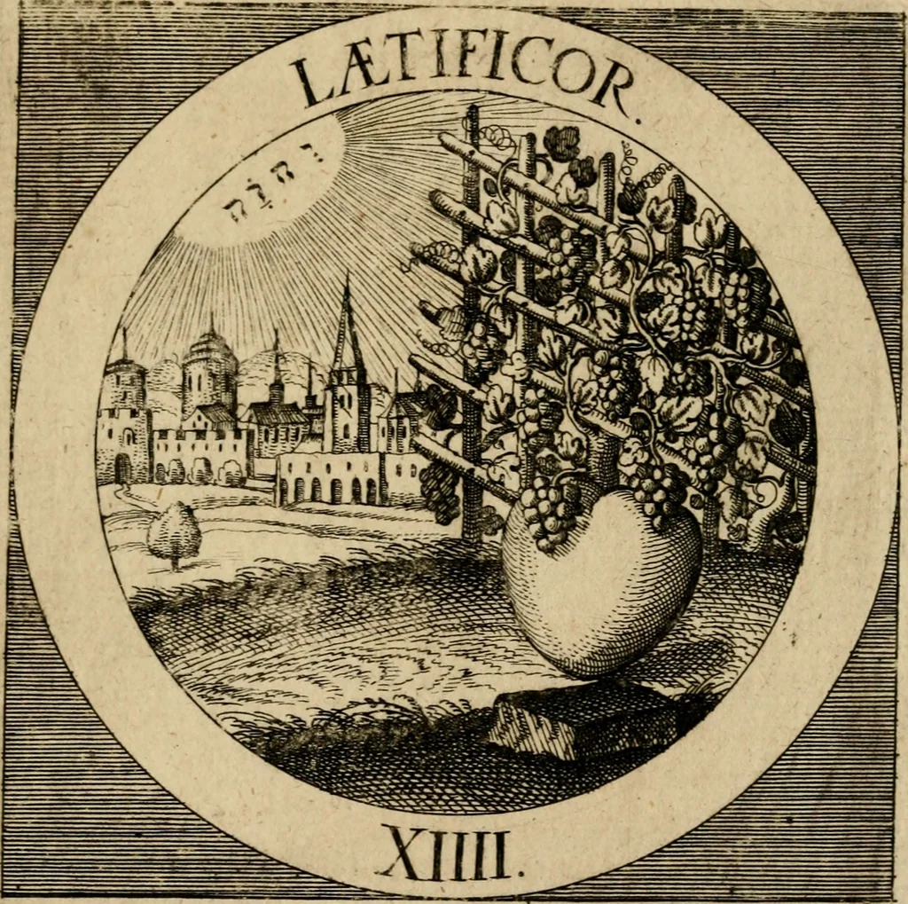 An illustration from Emblematum sacrorum prima[-secunda] pars : das ist, fünfftzig geistlicher in Kupffer gestochener Emblematum ausz der H. Schrifft von dem süssen Namen vnd Creutz Jesu Christi, erster[-ander] Theyl, 1624, leaf 294