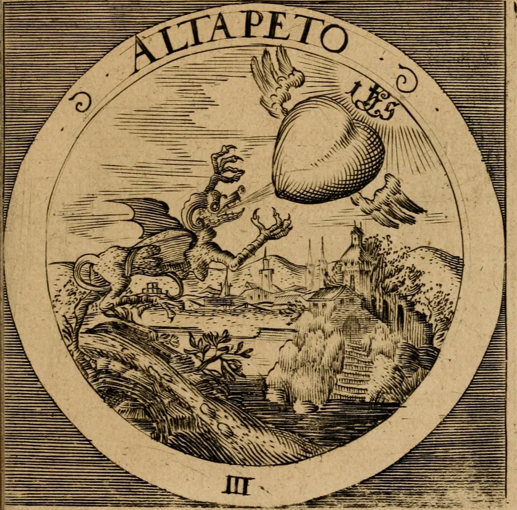 An illustration from Emblematum sacrorum prima[-secunda] pars : das ist, fünfftzig geistlicher in Kupffer gestochener Emblematum ausz der H. Schrifft von dem süssen Namen vnd Creutz Jesu Christi, erster[-ander] Theyl, 1624, leaf 30
