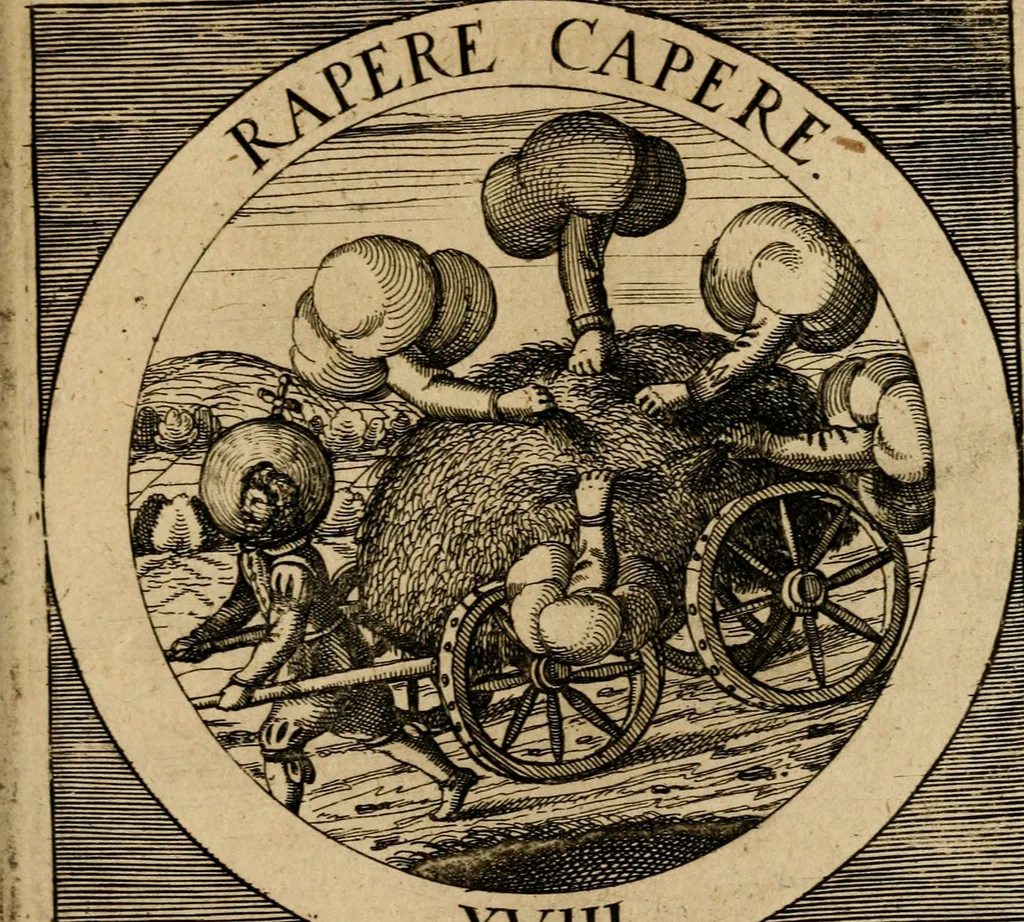 An illustration from Emblematum sacrorum prima[-secunda] pars : das ist, fünfftzig geistlicher in Kupffer gestochener Emblematum ausz der H. Schrifft von dem süssen Namen vnd Creutz Jesu Christi, erster[-ander] Theyl, 1624, leaf 310